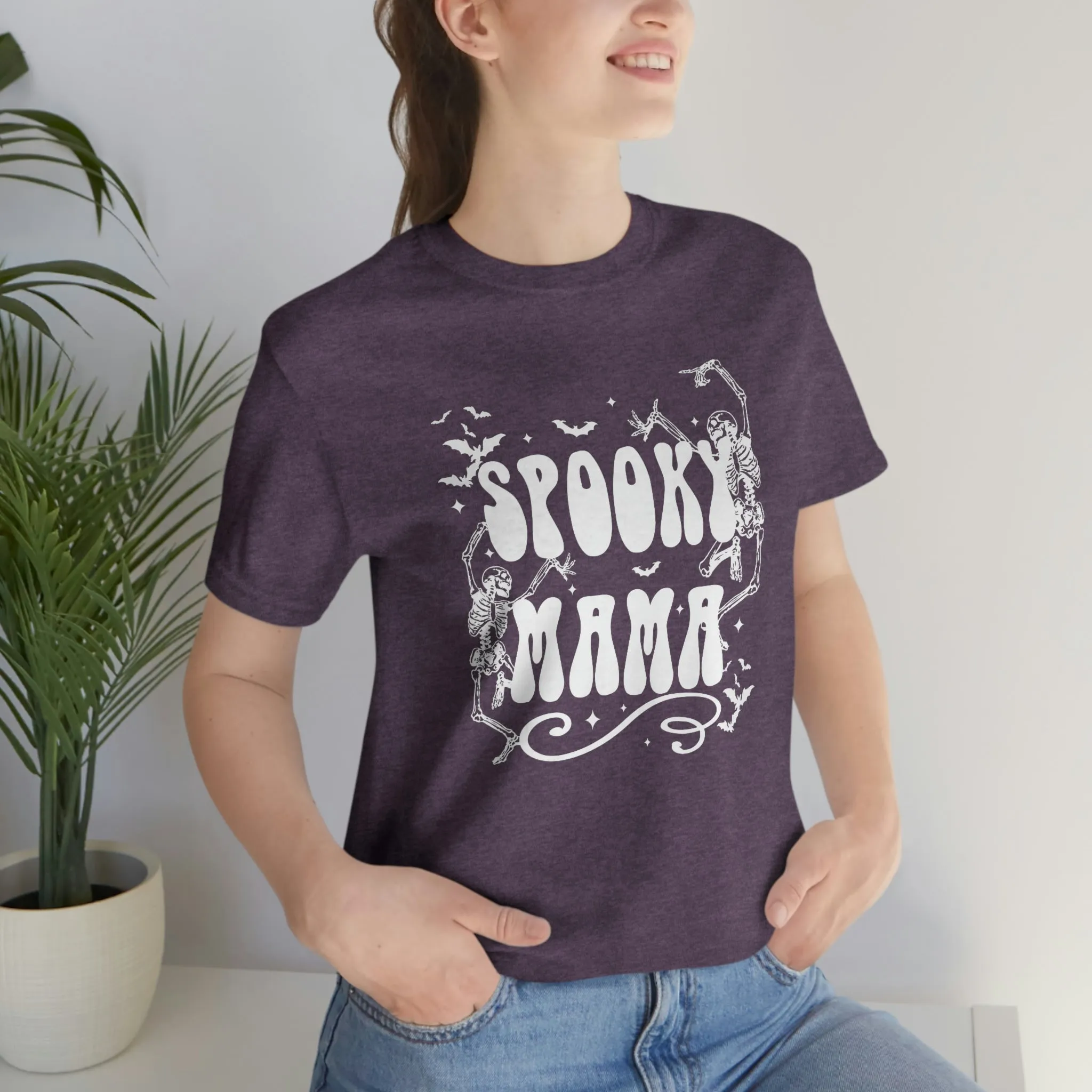 "Spooky Mama" Skeleton w/ White Tee - Unisex Shirt