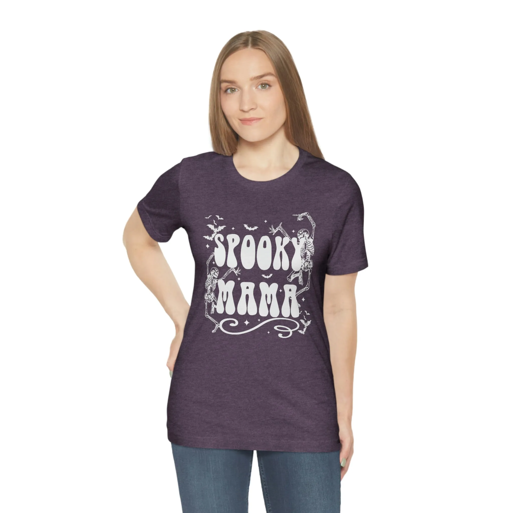 "Spooky Mama" Skeleton w/ White Tee - Unisex Shirt