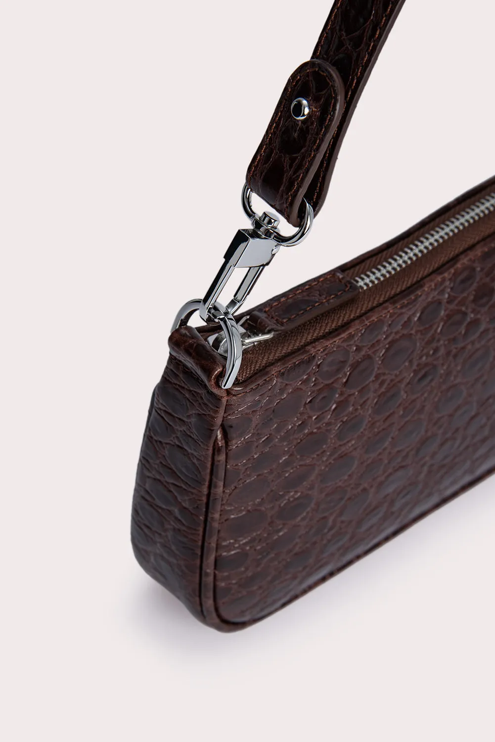 Rachel Sequoia Circular Croco Embossed Leather