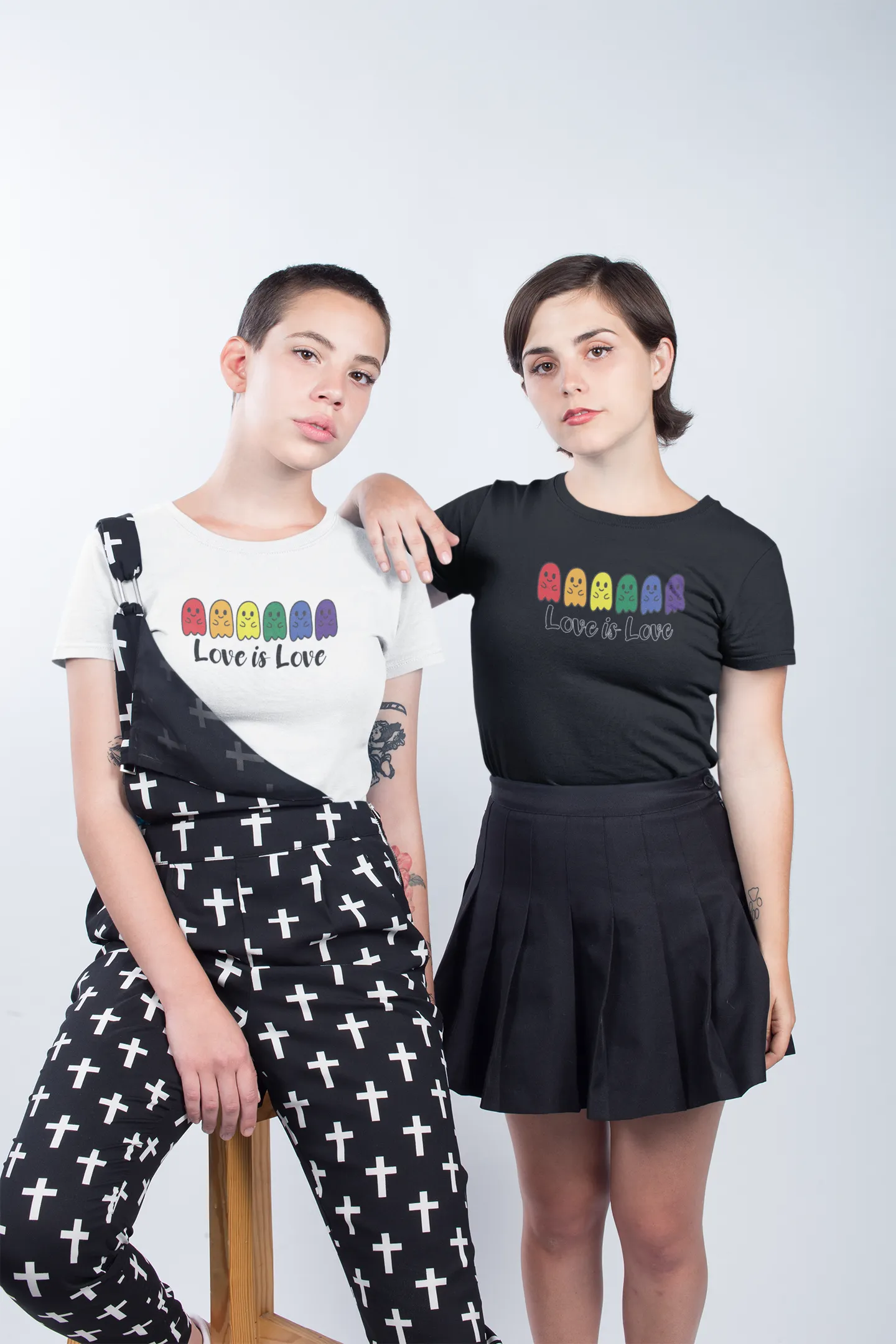 Rainbow Ghosts Pride "Love Is Love" Tee - Unisex Shirt