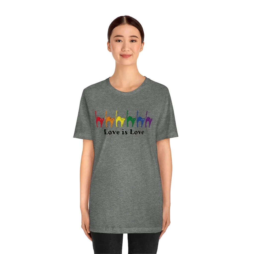 Rainbow Kitties "Love Is Love" Pride Tee - Unisex Shirt