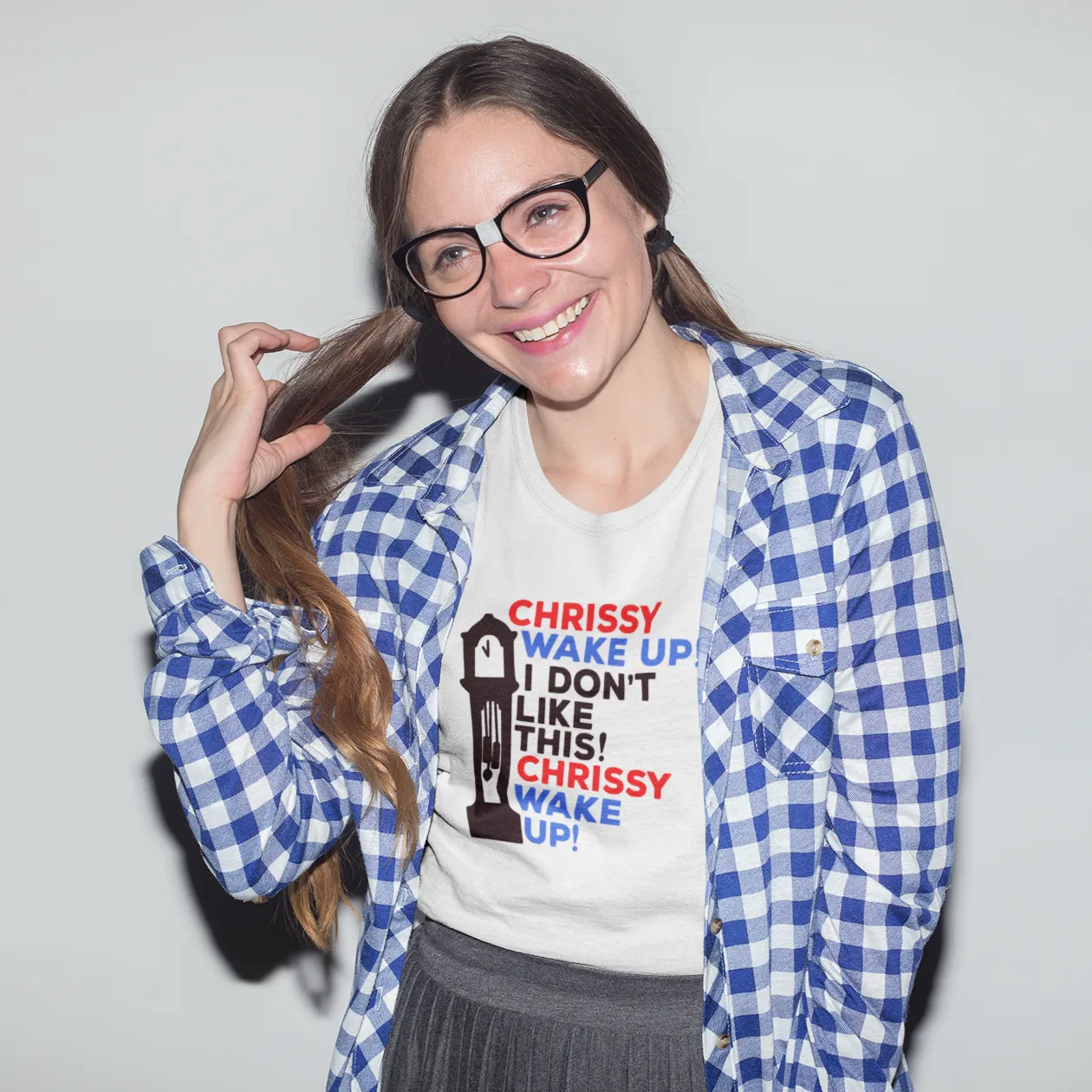 Red Blue And Black "Chrissy Wake Up" Tee - Unisex Shirt