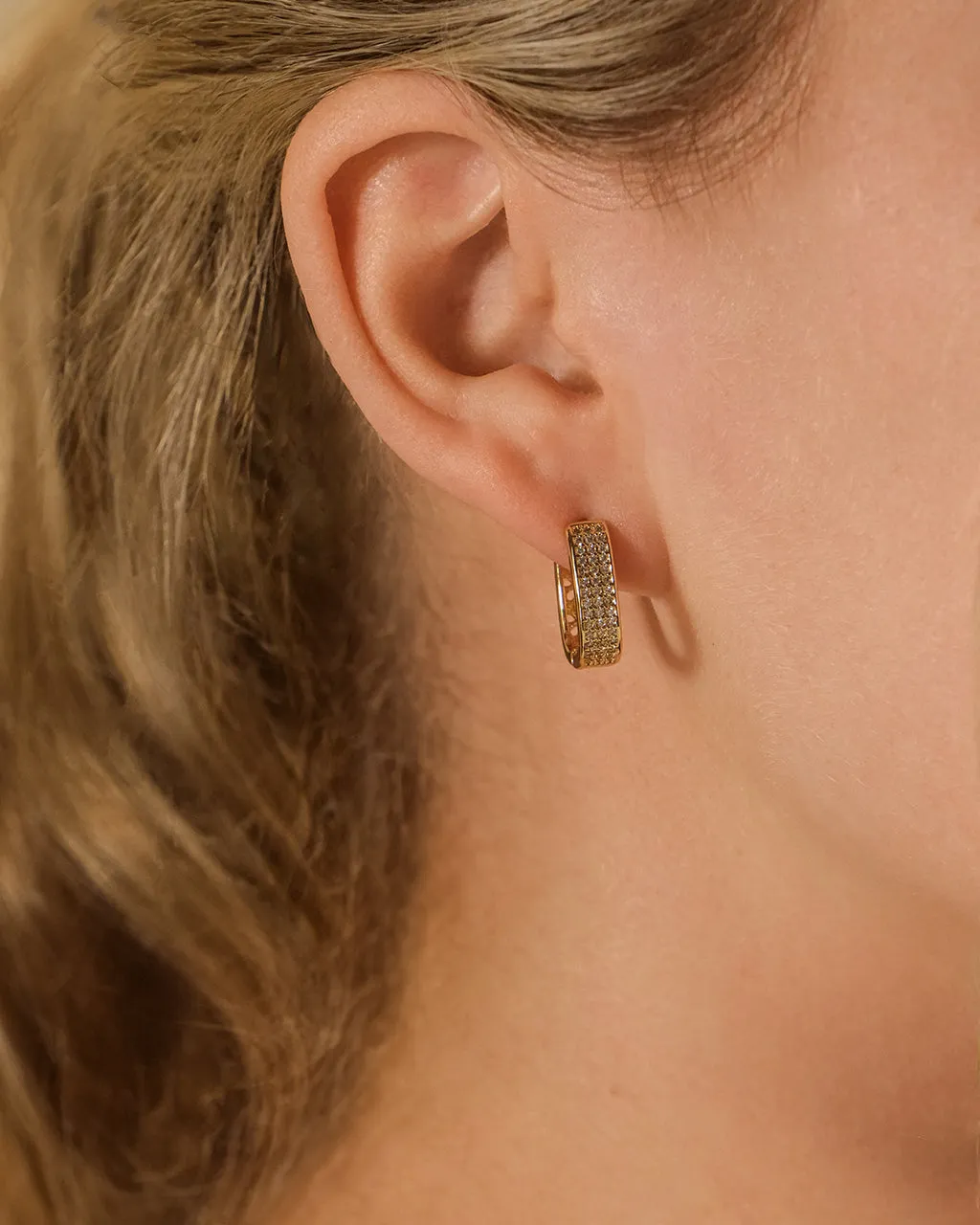 Renee CZ Huggie Hoop Earrings