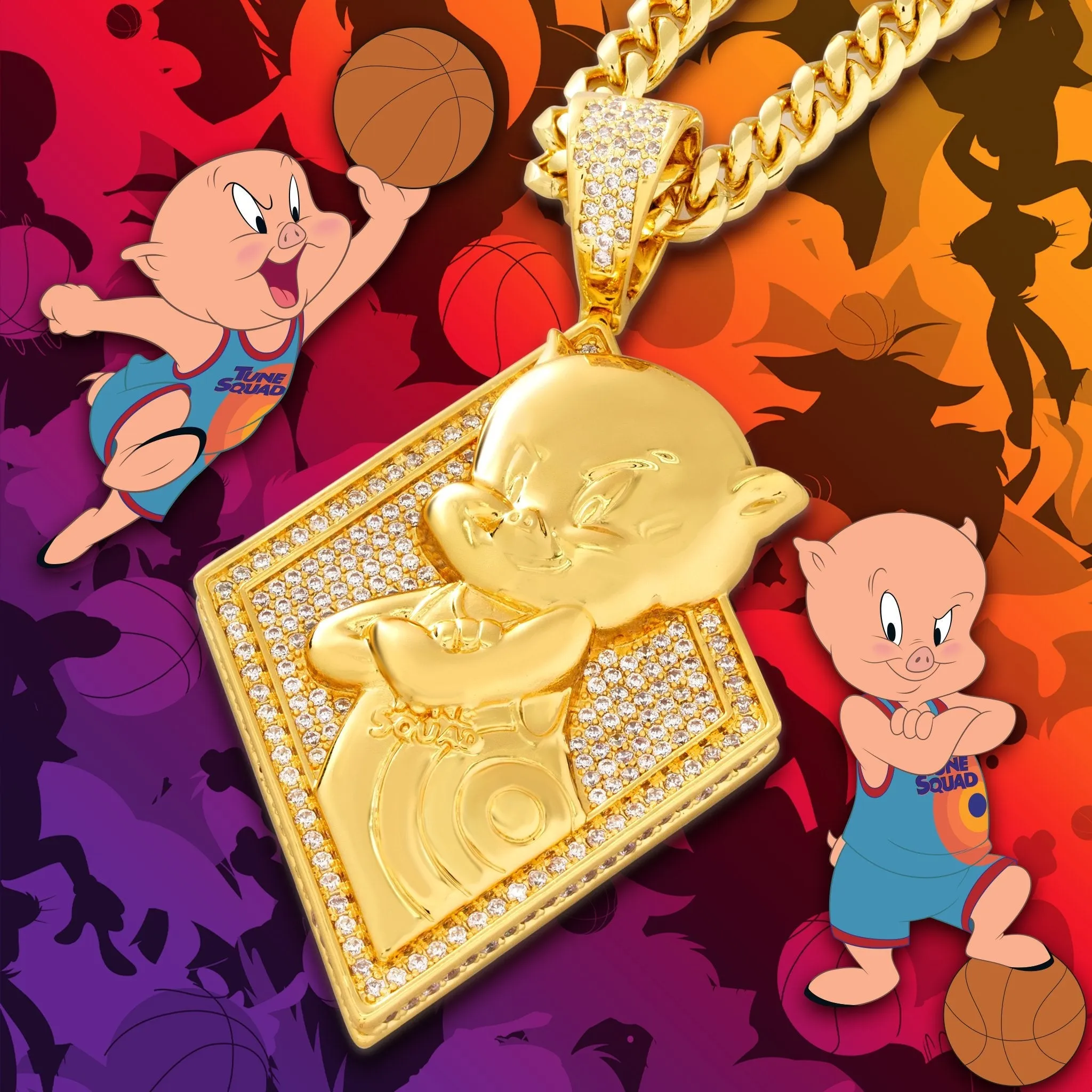 Space Jam x King Ice - Porky Pig Necklace