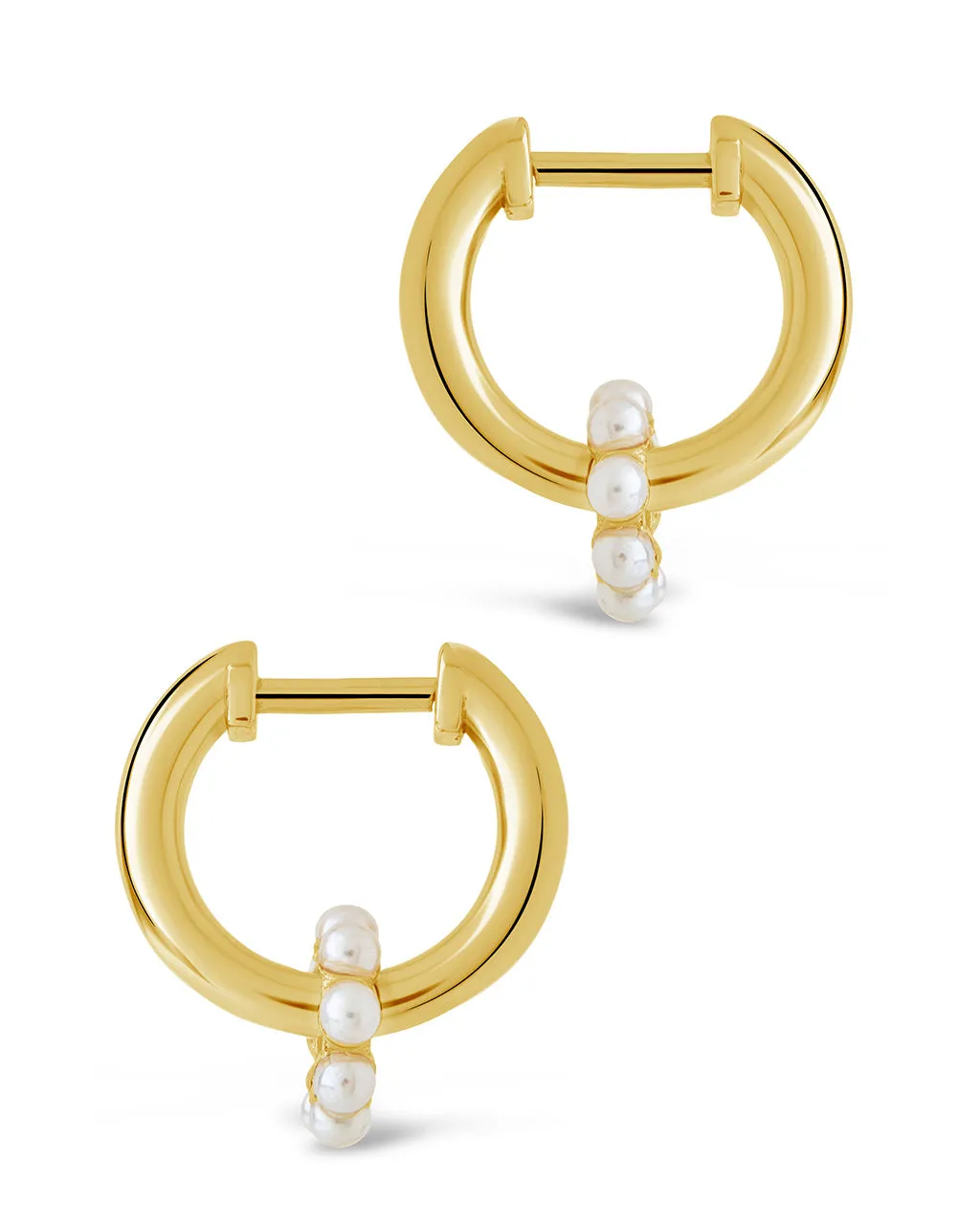 Sterling Silver Alana Pearl Hoop Earrings