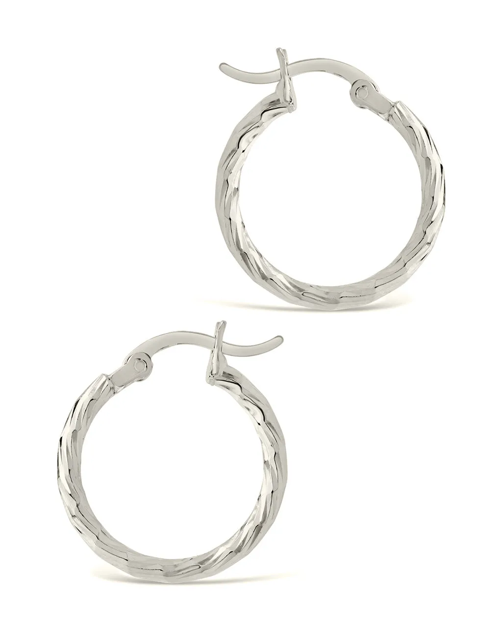 Sterling Silver Anita Textured Hoop Earrings