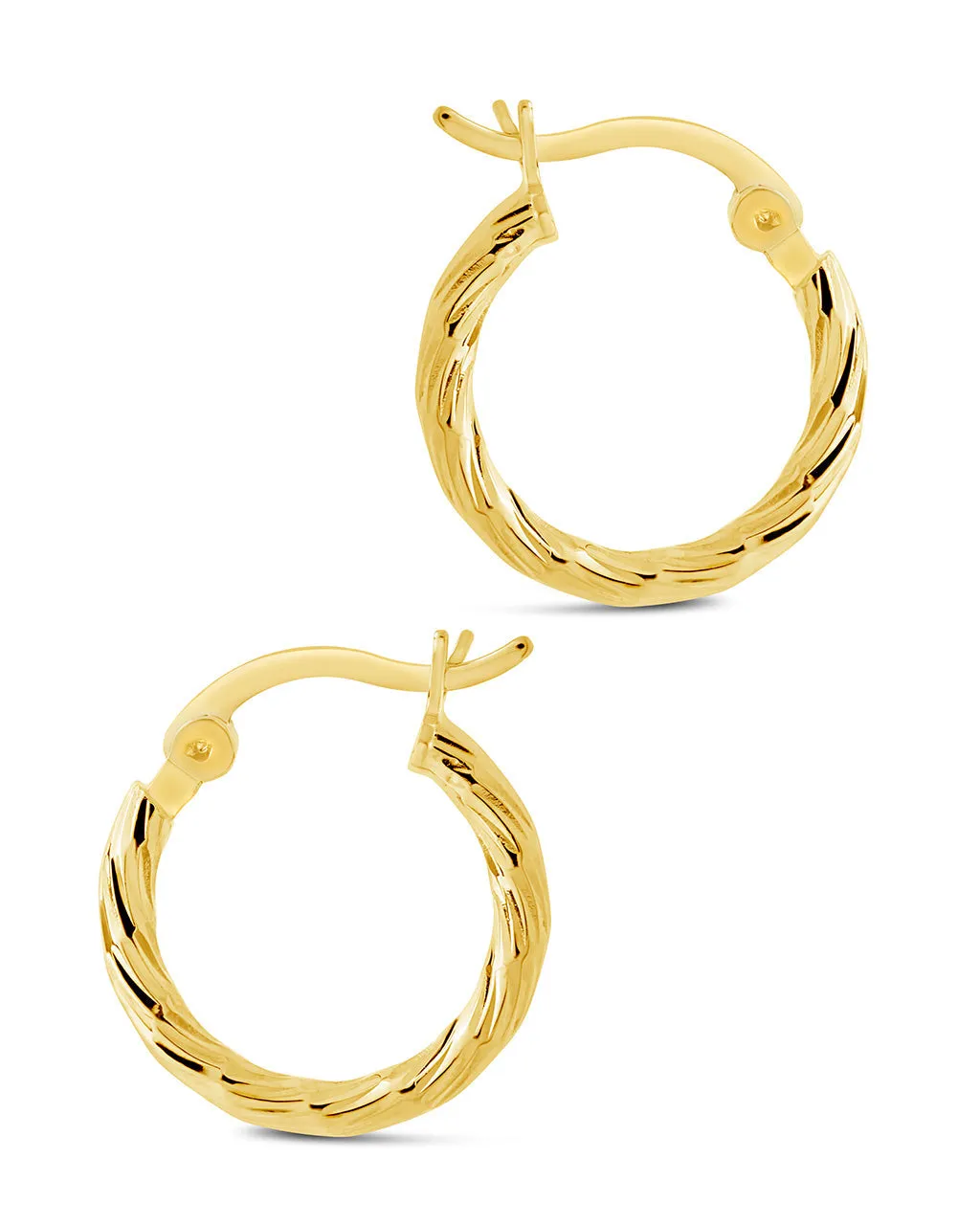 Sterling Silver Anita Textured Hoop Earrings