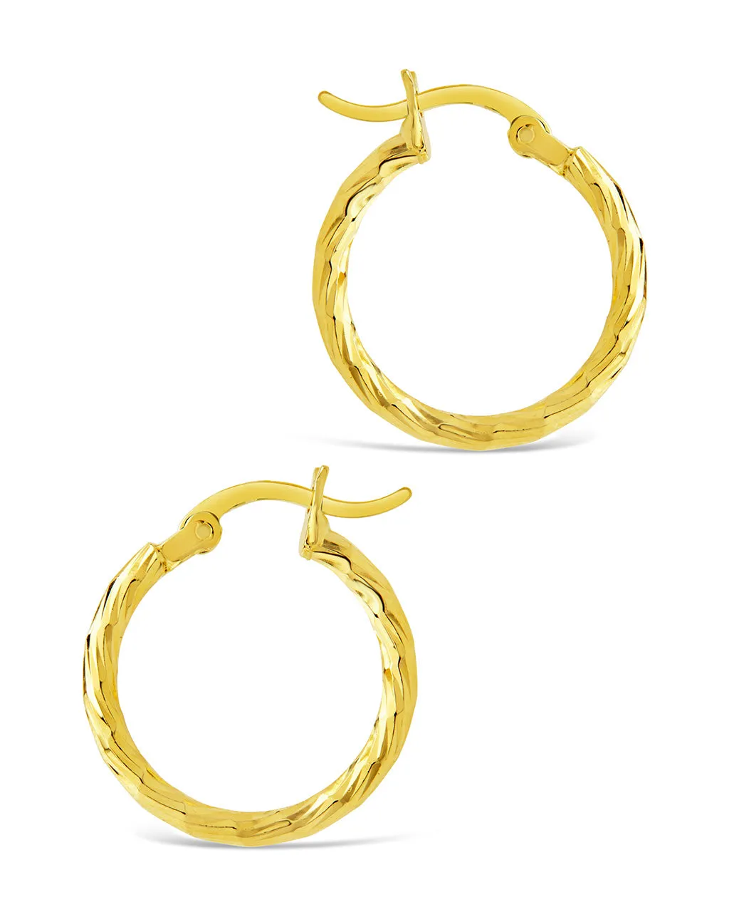 Sterling Silver Anita Textured Hoop Earrings