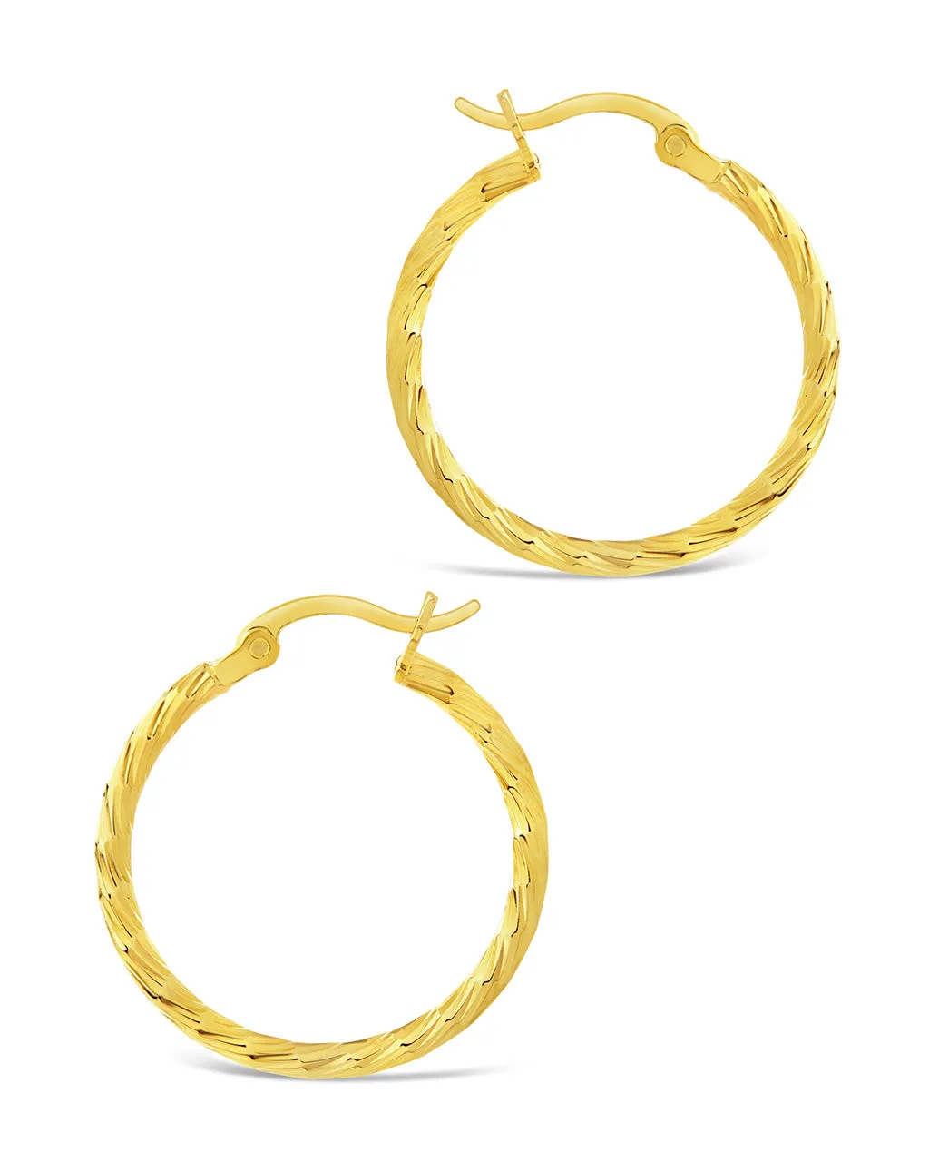 Sterling Silver Anita Textured Hoop Earrings