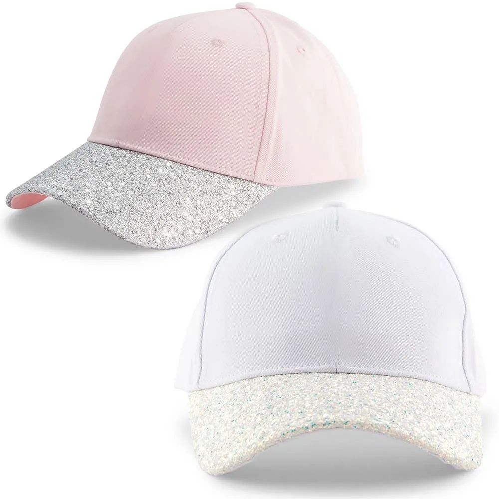 Women's Wedding Party Glitter Hats - White